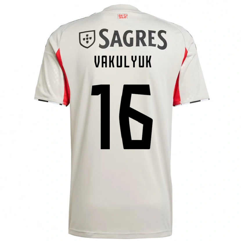 Danxen Femme Maillot André Vakulyuk #16 Blanc Cassé Rouge Tenues Extérieur 2025/26 T-Shirt