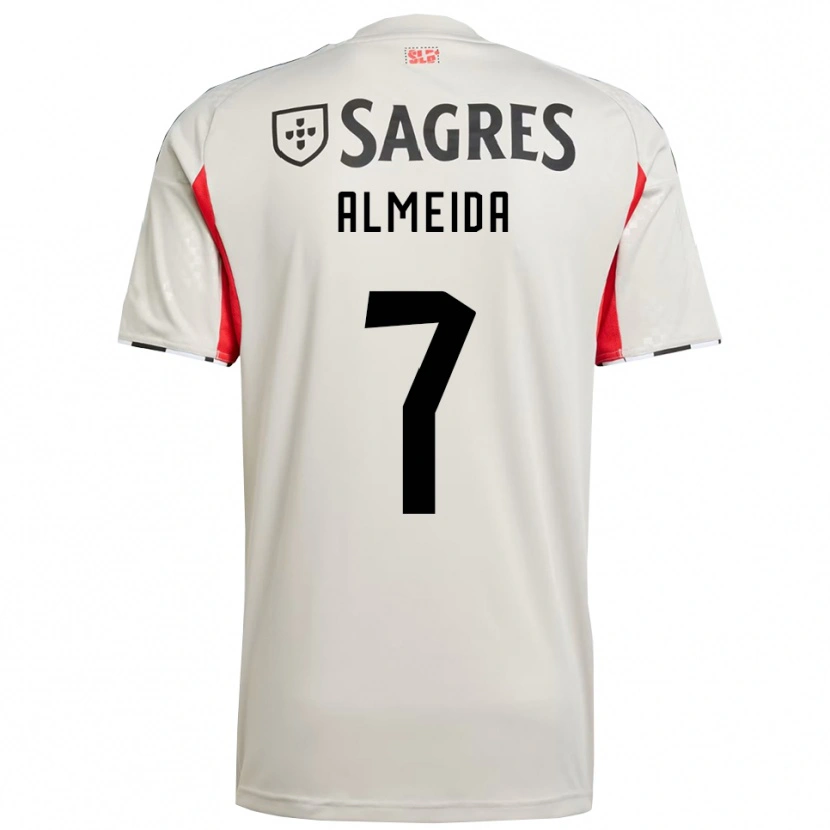 Danxen Femme Maillot Tomas Almeida #7 Blanc Cassé Rouge Tenues Extérieur 2025/26 T-Shirt