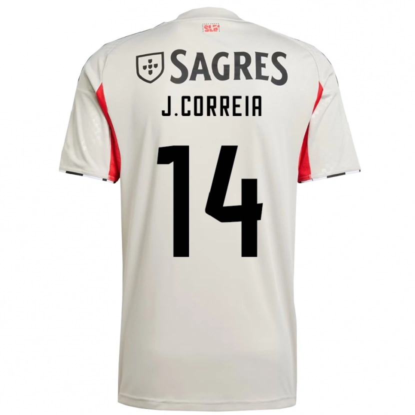 Danxen Femme Maillot Juvenal Correia #14 Blanc Cassé Rouge Tenues Extérieur 2025/26 T-Shirt