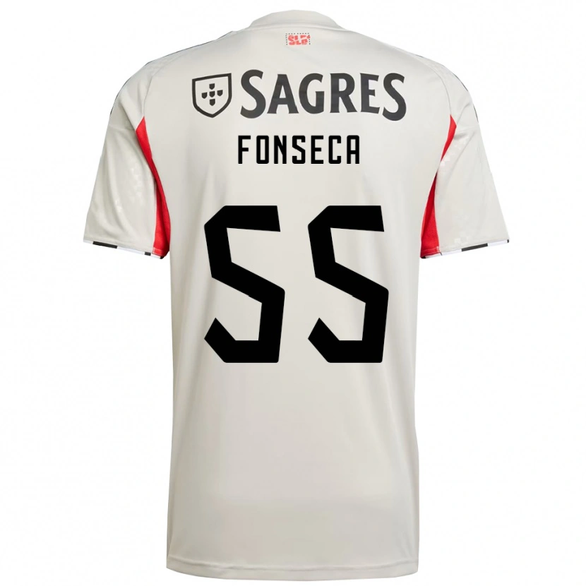 Danxen Femme Maillot João Fonseca #55 Blanc Cassé Rouge Tenues Extérieur 2025/26 T-Shirt