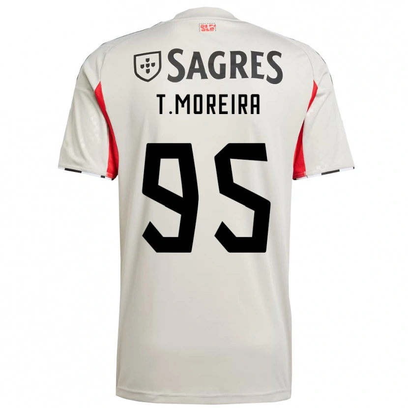 Danxen Femme Maillot Tomás Moreira #95 Blanc Cassé Rouge Tenues Extérieur 2025/26 T-Shirt