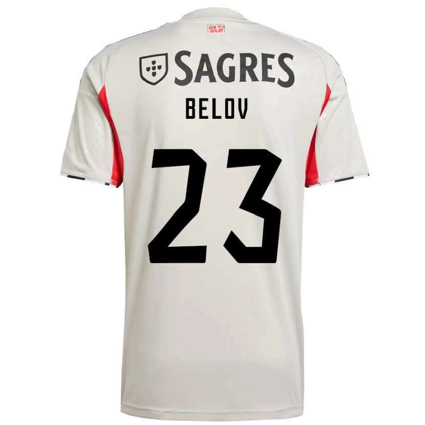 Danxen Femme Maillot Sevastian Belov #23 Blanc Cassé Rouge Tenues Extérieur 2025/26 T-Shirt