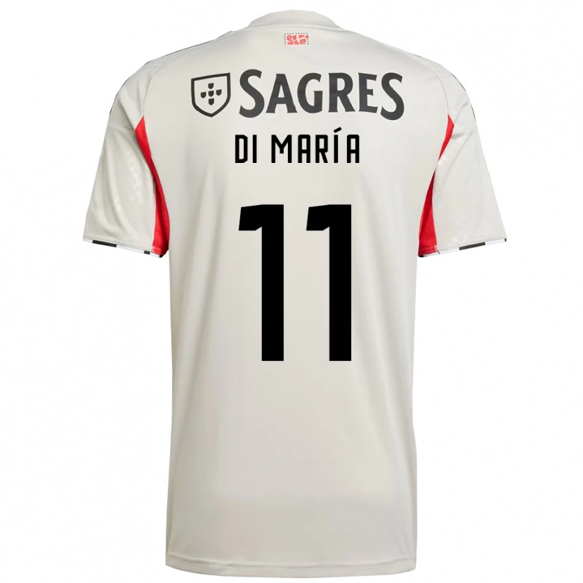 Danxen Femme Maillot Angel Di Maria #11 Blanc Cassé Rouge Tenues Extérieur 2025/26 T-Shirt