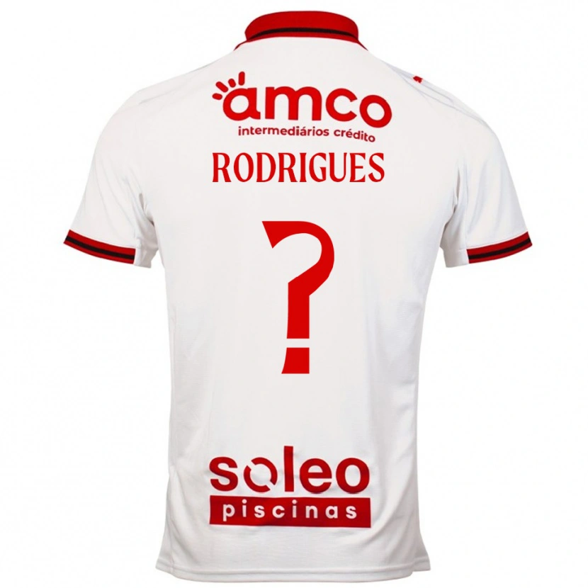 Danxen Femme Maillot David Rodrigues #0 Blanc Rouge Tenues Extérieur 2025/26 T-Shirt