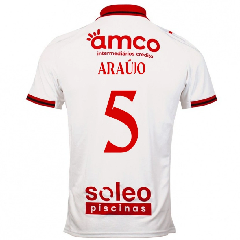 Danxen Femme Maillot Matheus Araújo #5 Blanc Rouge Tenues Extérieur 2025/26 T-Shirt