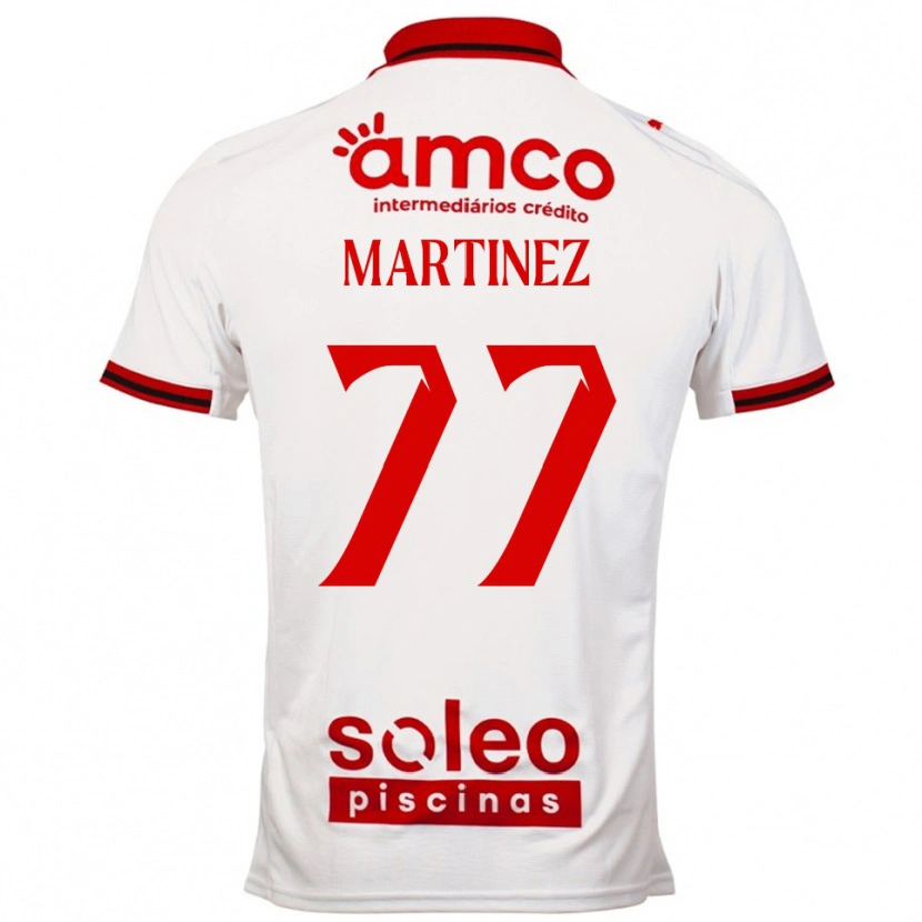 Danxen Femme Maillot Gabri Martínez #77 Blanc Rouge Tenues Extérieur 2025/26 T-Shirt