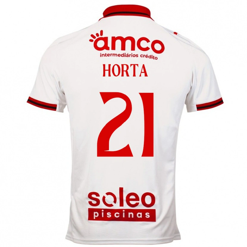 Danxen Femme Maillot Ricardo Horta #21 Blanc Rouge Tenues Extérieur 2025/26 T-Shirt