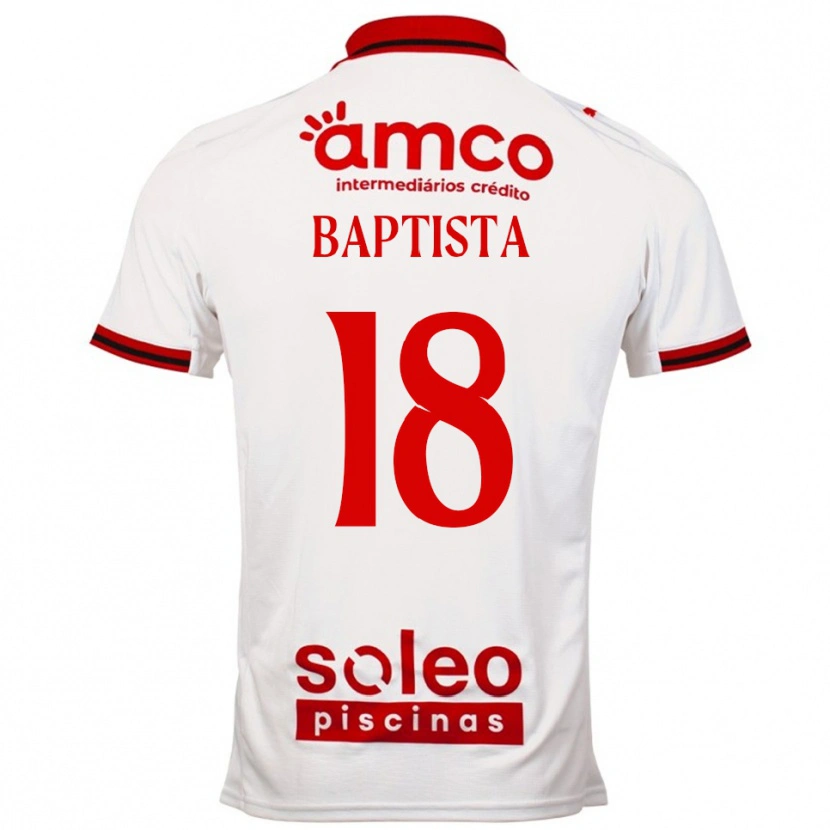Danxen Femme Maillot Tiago Baptista #18 Blanc Rouge Tenues Extérieur 2025/26 T-Shirt