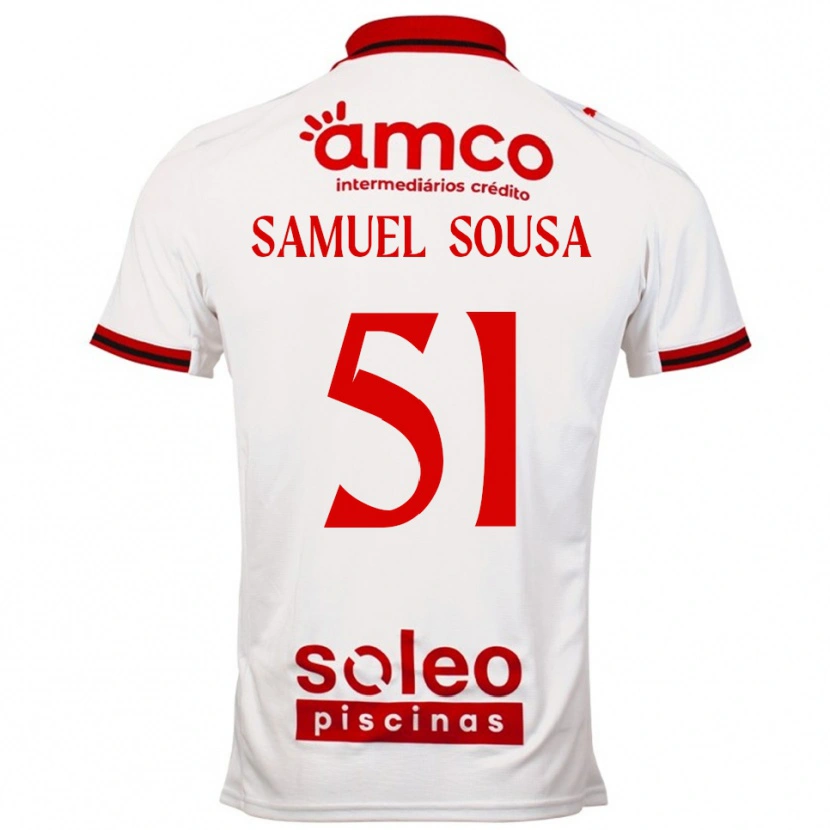 Danxen Femme Maillot Samu Sousa #51 Blanc Rouge Tenues Extérieur 2025/26 T-Shirt