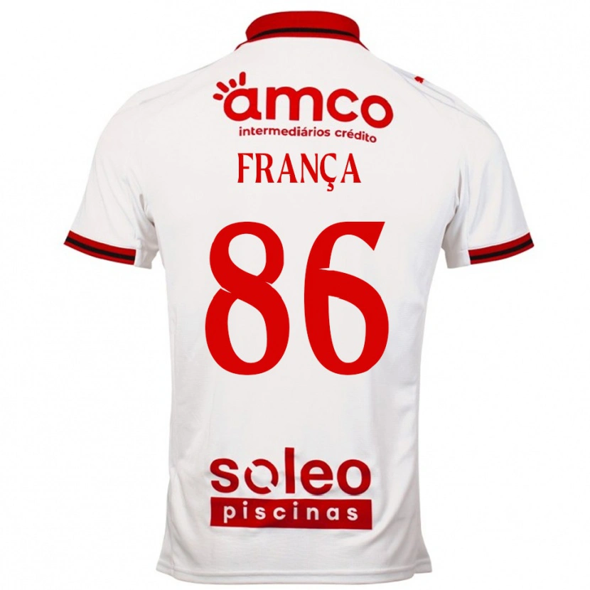 Danxen Femme Maillot Francisco França #86 Blanc Rouge Tenues Extérieur 2025/26 T-Shirt