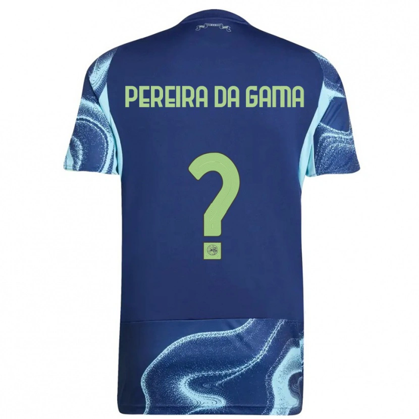 Danxen Femme Maillot Haniel Pereira Da Gama #0 Marine Bleu Ciel Tenues Extérieur 2025/26 T-Shirt