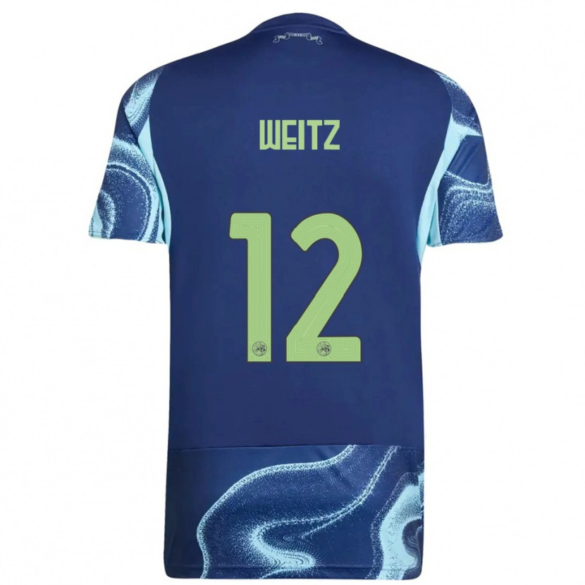 Danxen Femme Maillot Axel Weitz #12 Marine Bleu Ciel Tenues Extérieur 2025/26 T-Shirt