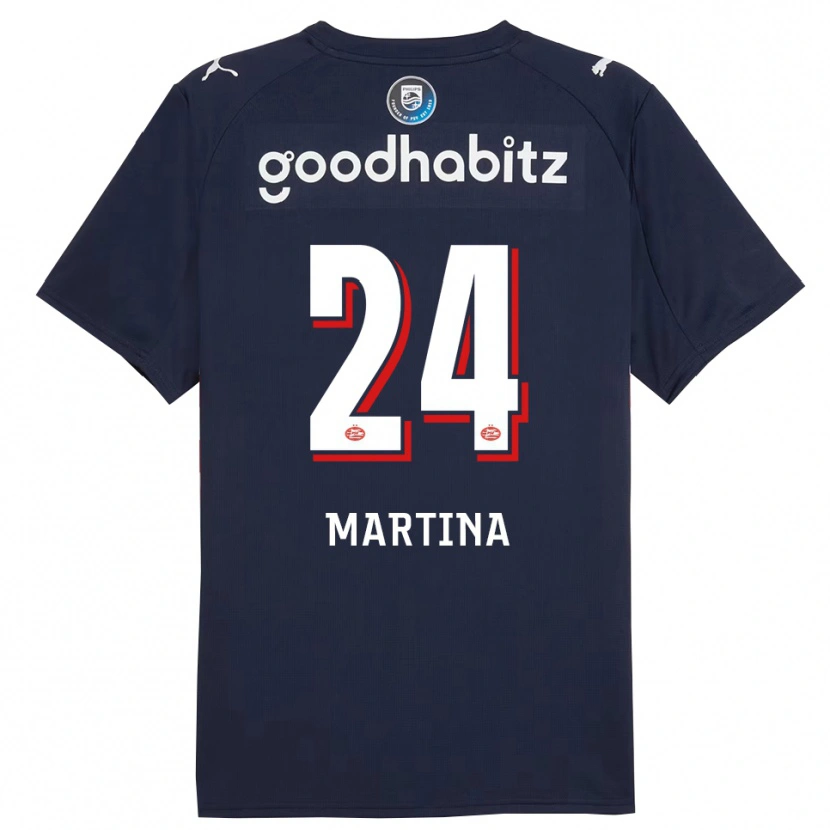 Danxen Femme Maillot Shijona Martina #24 Marine Blanc Tenues Extérieur 2025/26 T-Shirt