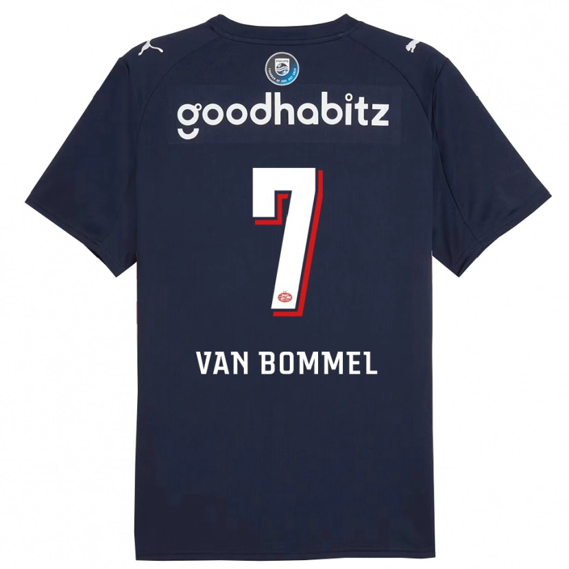 Danxen Femme Maillot Ruben Van Bommel #7 Marine Blanc Tenues Extérieur 2025/26 T-Shirt