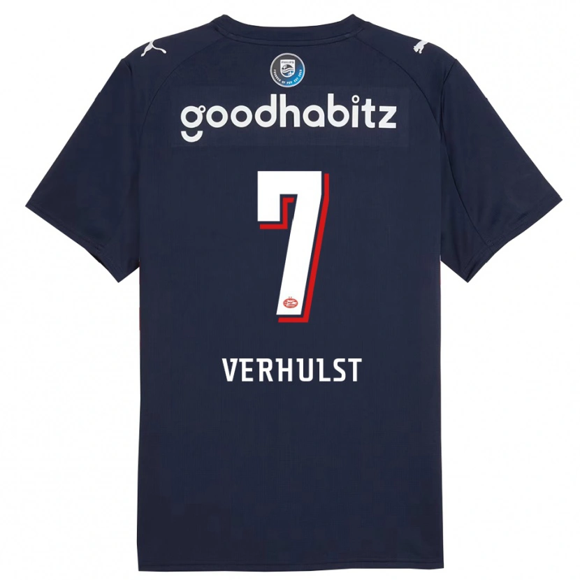 Danxen Femme Maillot Gino Verhulst #7 Marine Blanc Tenues Extérieur 2025/26 T-Shirt