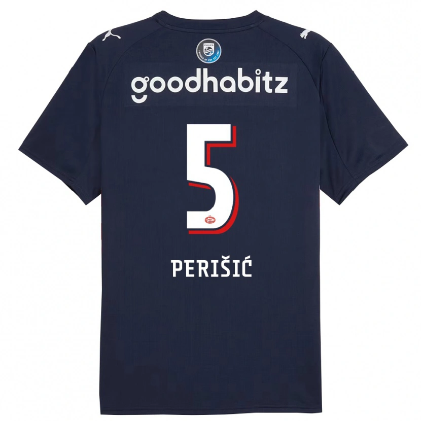 Danxen Femme Maillot Ivan Perišić #5 Marine Blanc Tenues Extérieur 2025/26 T-Shirt