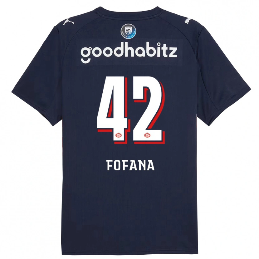Danxen Femme Maillot Fode Fofana #42 Marine Blanc Tenues Extérieur 2025/26 T-Shirt