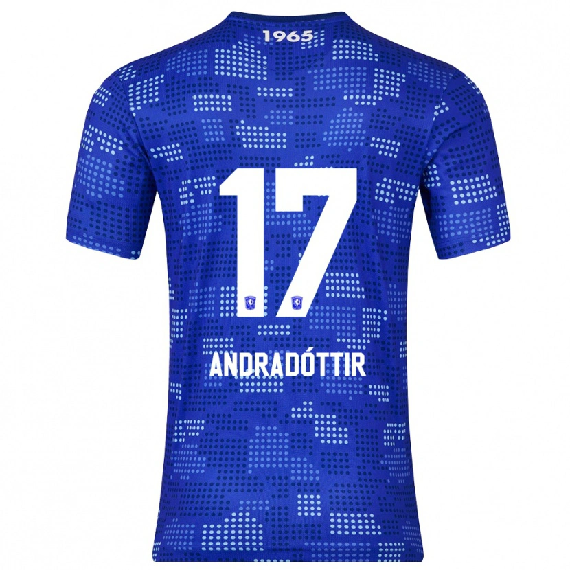Danxen Femme Maillot Amanda Andradóttir #17 Bleu Bleu Ciel Tenues Extérieur 2025/26 T-Shirt