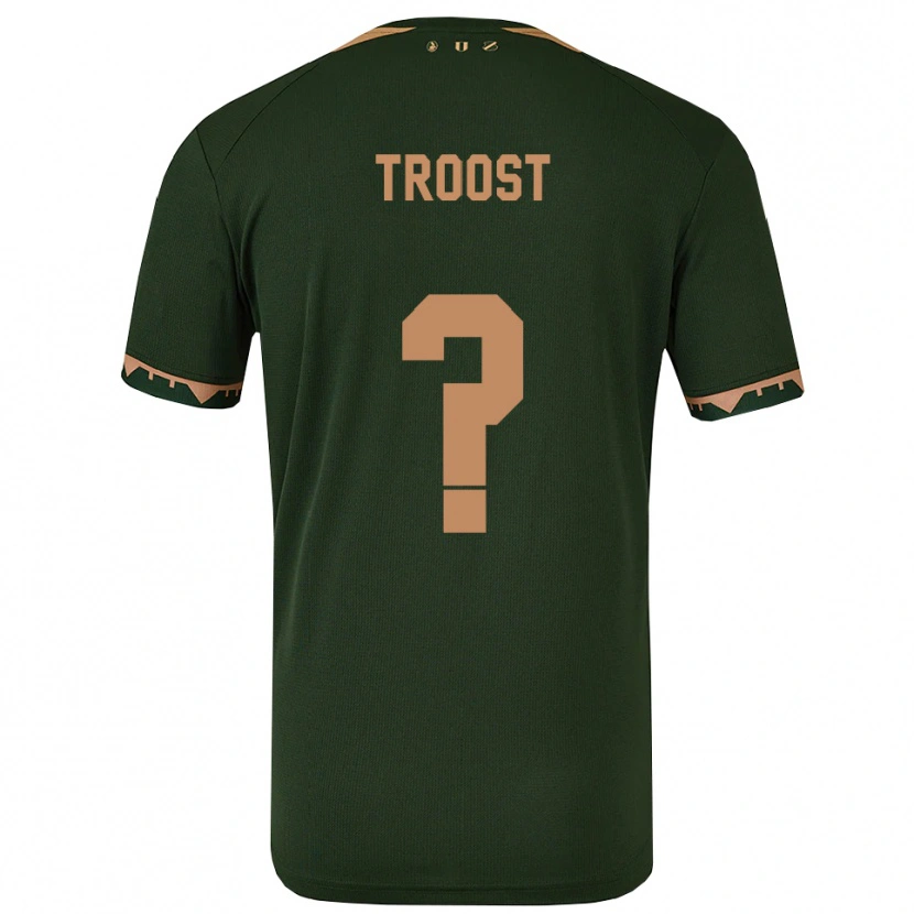 Danxen Femme Maillot Fabian Troost #0 Vert Or Tenues Extérieur 2025/26 T-Shirt