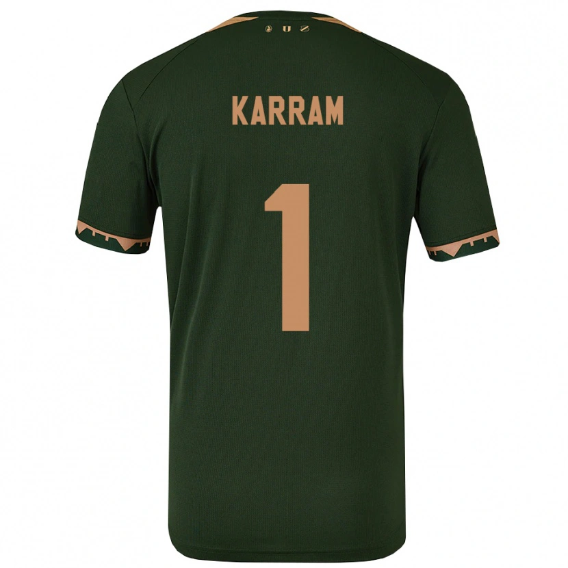 Danxen Femme Maillot Faris Karram #1 Vert Or Tenues Extérieur 2025/26 T-Shirt