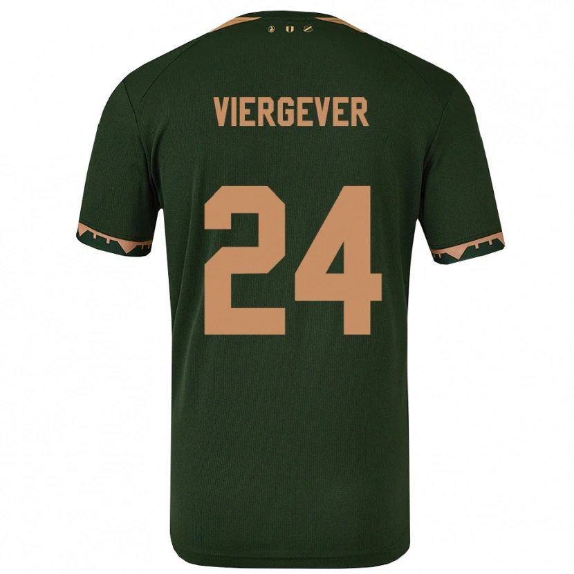 Danxen Femme Maillot Nick Viergever #24 Vert Or Tenues Extérieur 2025/26 T-Shirt
