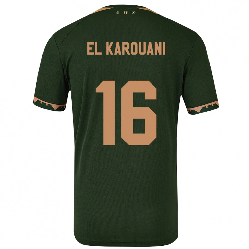 Danxen Femme Maillot Souffian El Karouani #16 Vert Or Tenues Extérieur 2025/26 T-Shirt