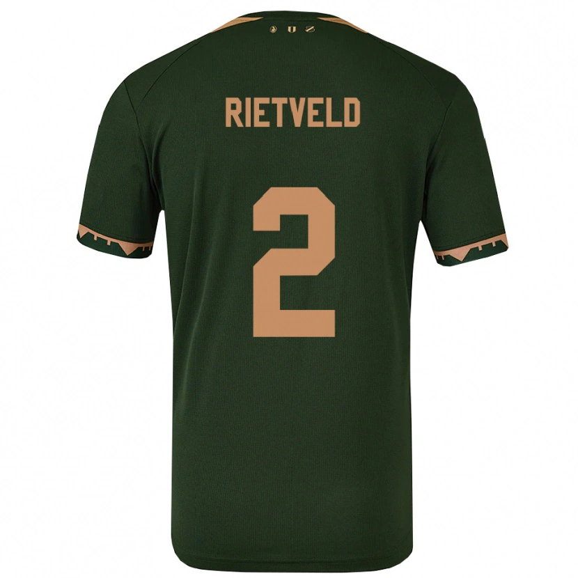 Danxen Femme Maillot Levi Rietveld #2 Vert Or Tenues Extérieur 2025/26 T-Shirt