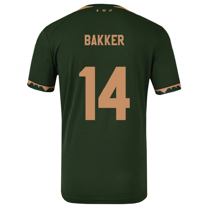 Danxen Femme Maillot Eshly Bakker #14 Vert Or Tenues Extérieur 2025/26 T-Shirt