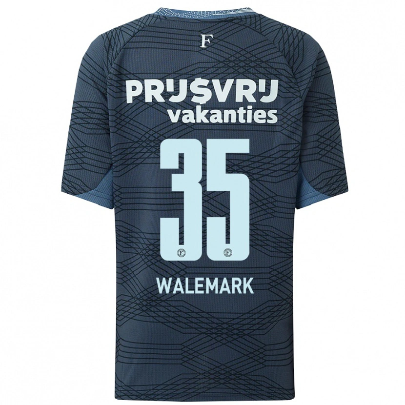 Danxen Femme Maillot Patrik Walemark #35 Noir Gris Tenues Extérieur 2025/26 T-Shirt