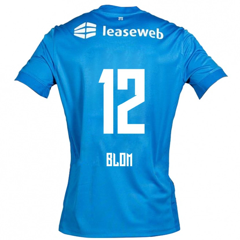 Danxen Femme Maillot Robin Blom #12 Bleu Blanc Tenues Extérieur 2025/26 T-Shirt
