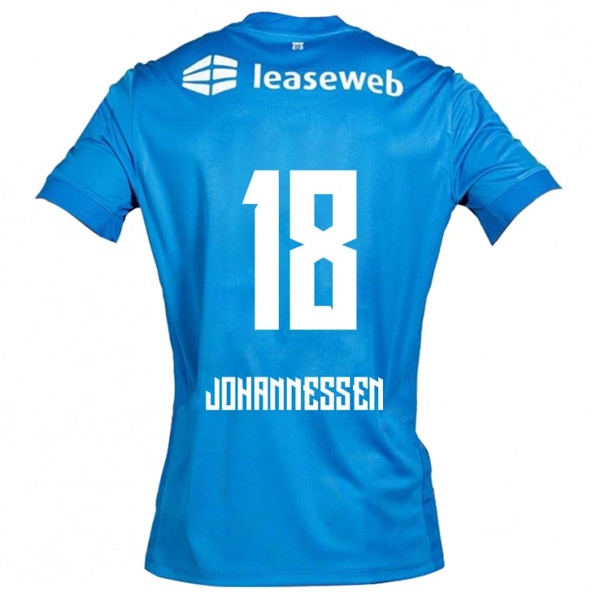 Danxen Femme Maillot Tómas Johannessen #18 Bleu Blanc Tenues Extérieur 2025/26 T-Shirt