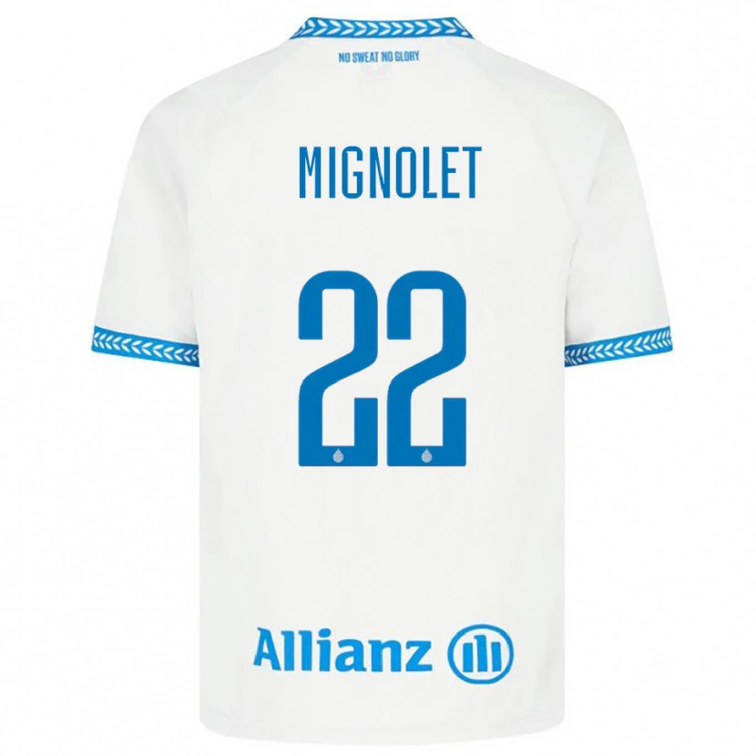 Danxen Femme Maillot Simon Mignolet #22 Bleu Blanc Tenues Extérieur 2025/26 T-Shirt