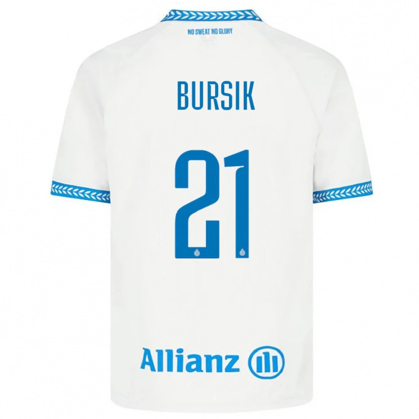 Danxen Femme Maillot Josef Bursik #21 Bleu Blanc Tenues Extérieur 2025/26 T-Shirt