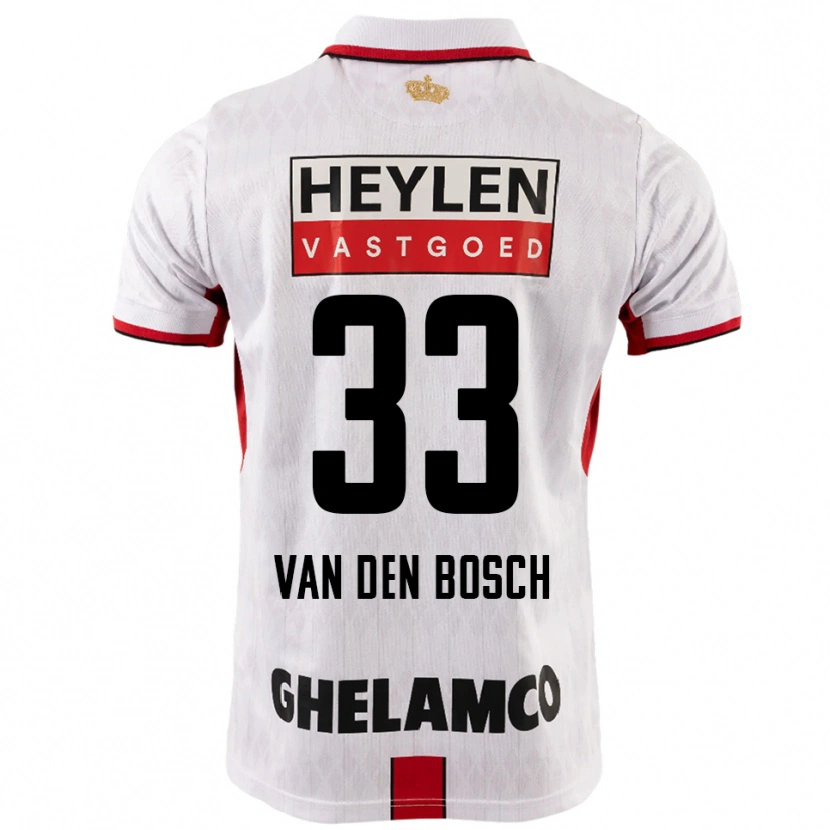 Danxen Femme Maillot Zeno Van Den Bosch #33 Blanc Rouge Tenues Extérieur 2025/26 T-Shirt