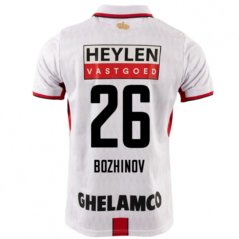 Danxen Femme Maillot Rosen Bozhinov #26 Blanc Rouge Tenues Extérieur 2025/26 T-Shirt