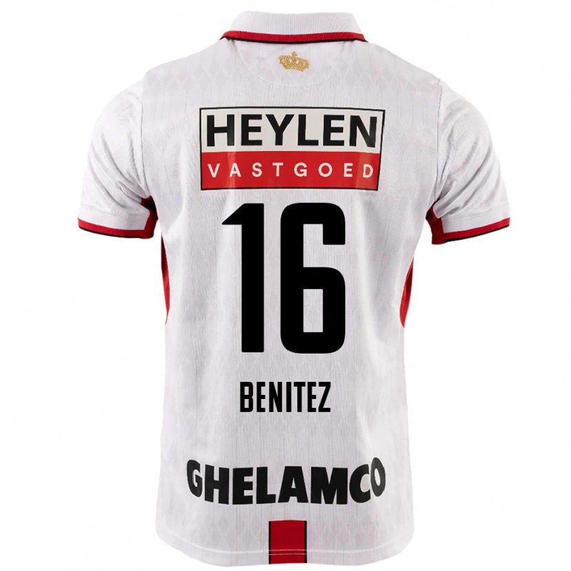 Danxen Femme Maillot Mauricio Benítez #16 Blanc Rouge Tenues Extérieur 2025/26 T-Shirt