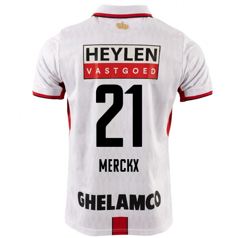 Danxen Femme Maillot Matti Merckx #21 Blanc Rouge Tenues Extérieur 2025/26 T-Shirt