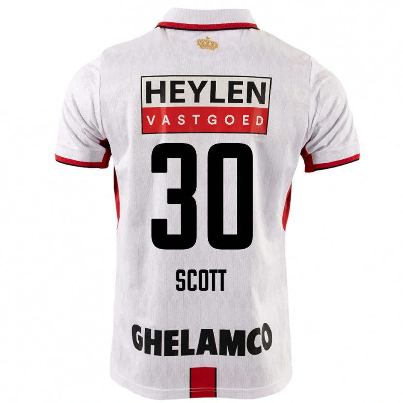 Danxen Femme Maillot Christopher Scott #30 Blanc Rouge Tenues Extérieur 2025/26 T-Shirt