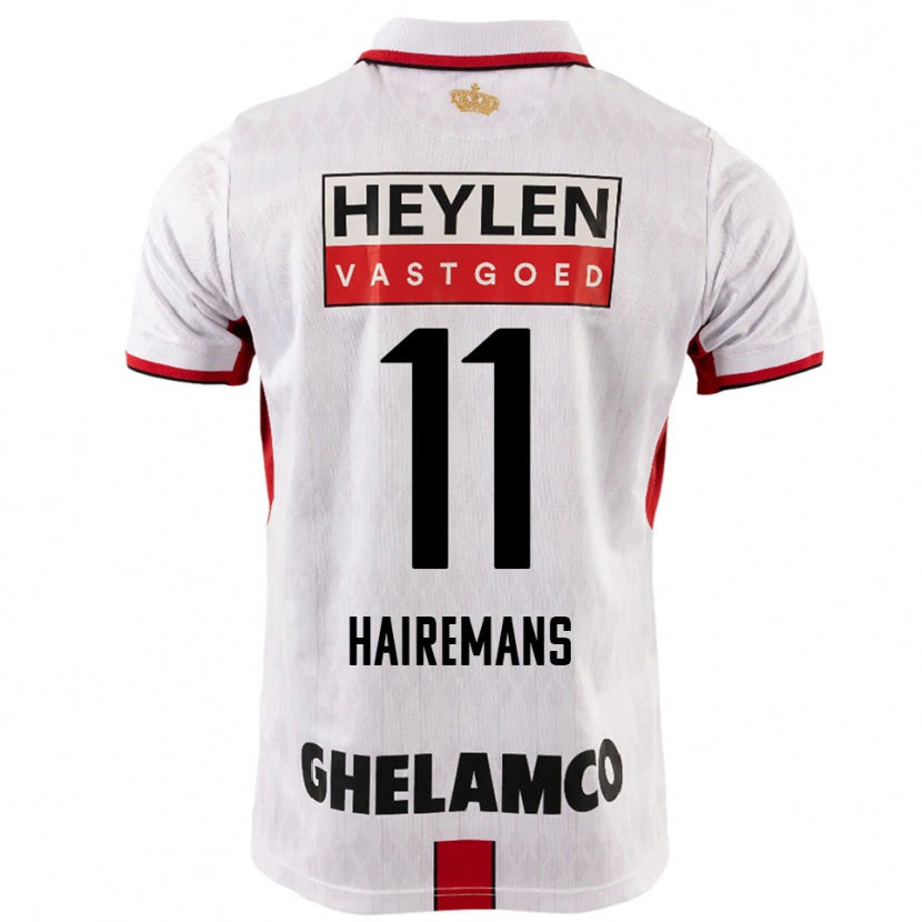 Danxen Femme Maillot Geoffry Hairemans #11 Blanc Rouge Tenues Extérieur 2025/26 T-Shirt