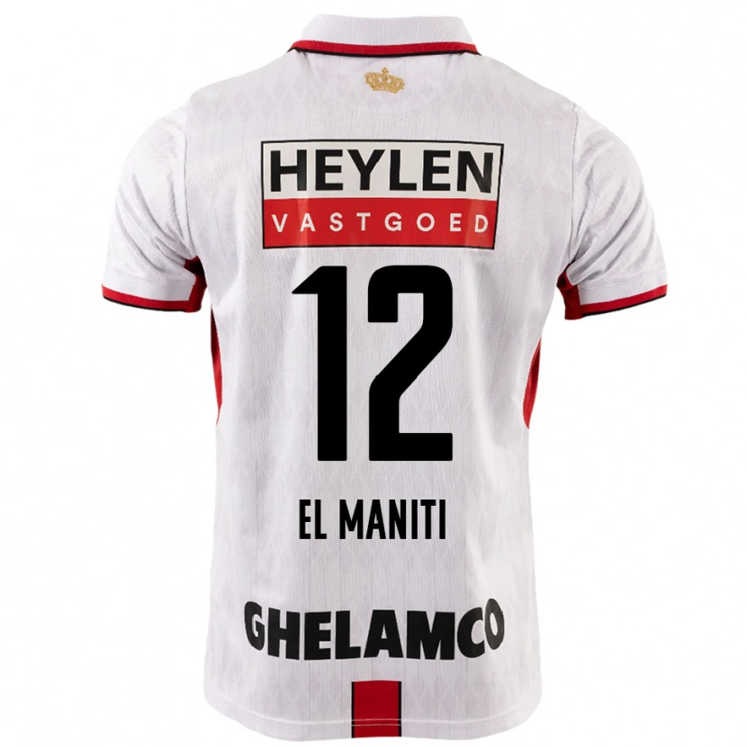 Danxen Femme Maillot Naoufal El Maniti #12 Blanc Rouge Tenues Extérieur 2025/26 T-Shirt
