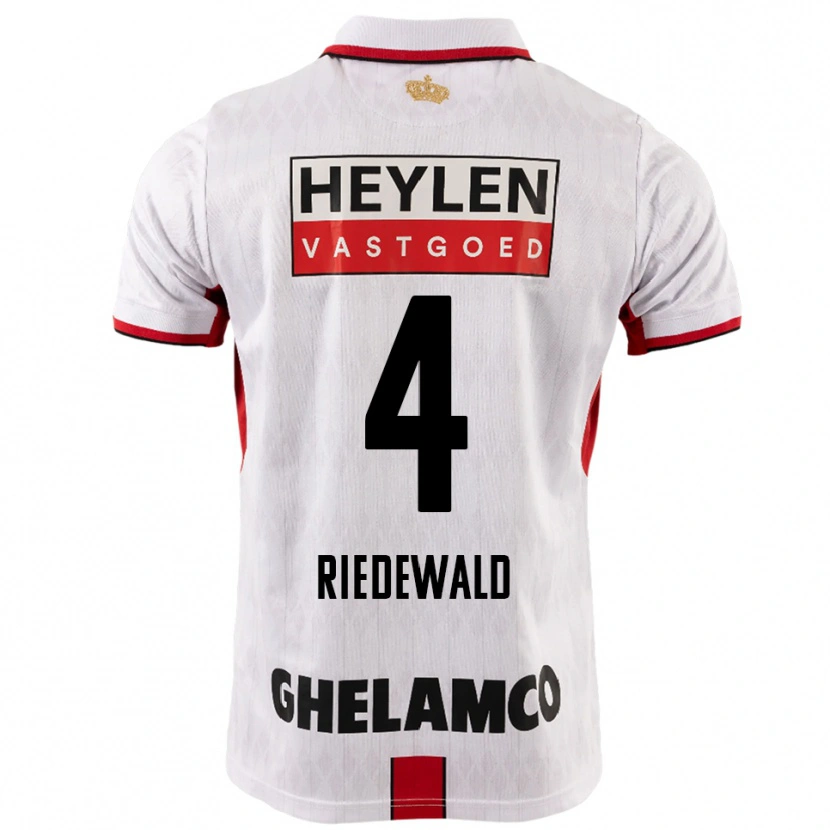 Danxen Femme Maillot Jairo Riedewald #4 Blanc Rouge Tenues Extérieur 2025/26 T-Shirt
