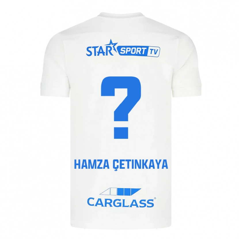 Danxen Femme Maillot Ayaz Hamza Çetinkaya #0 Blanc Bleu Tenues Extérieur 2025/26 T-Shirt