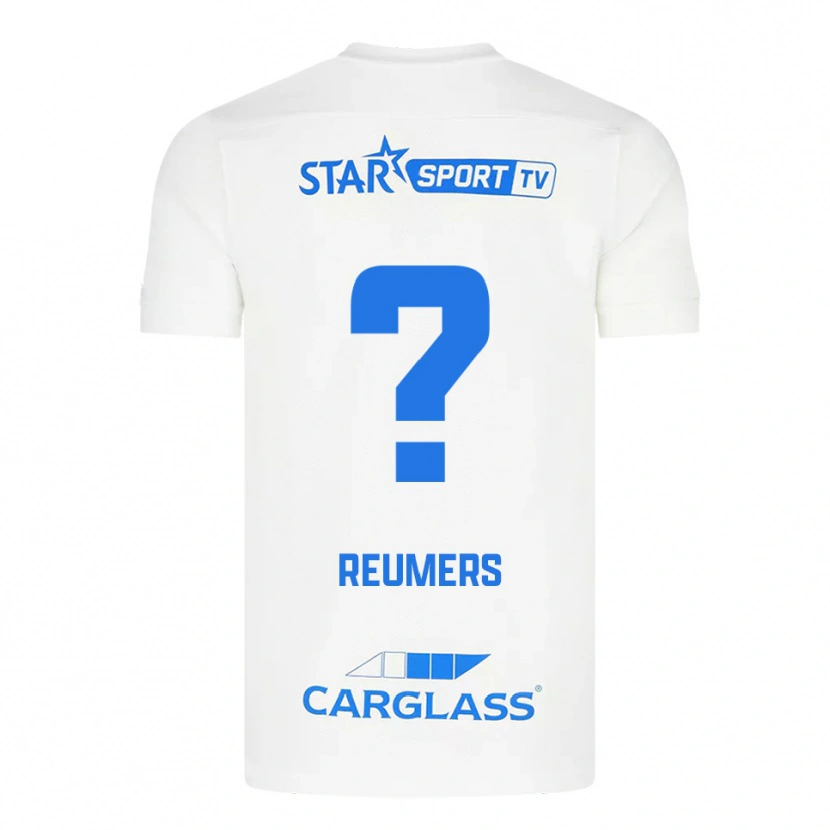 Danxen Femme Maillot Alexander Reumers #0 Blanc Bleu Tenues Extérieur 2025/26 T-Shirt