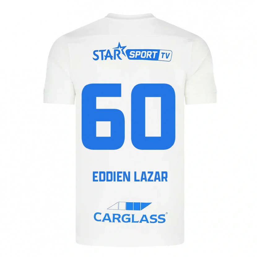 Danxen Femme Maillot Saif Eddien Lazar #60 Blanc Bleu Tenues Extérieur 2025/26 T-Shirt