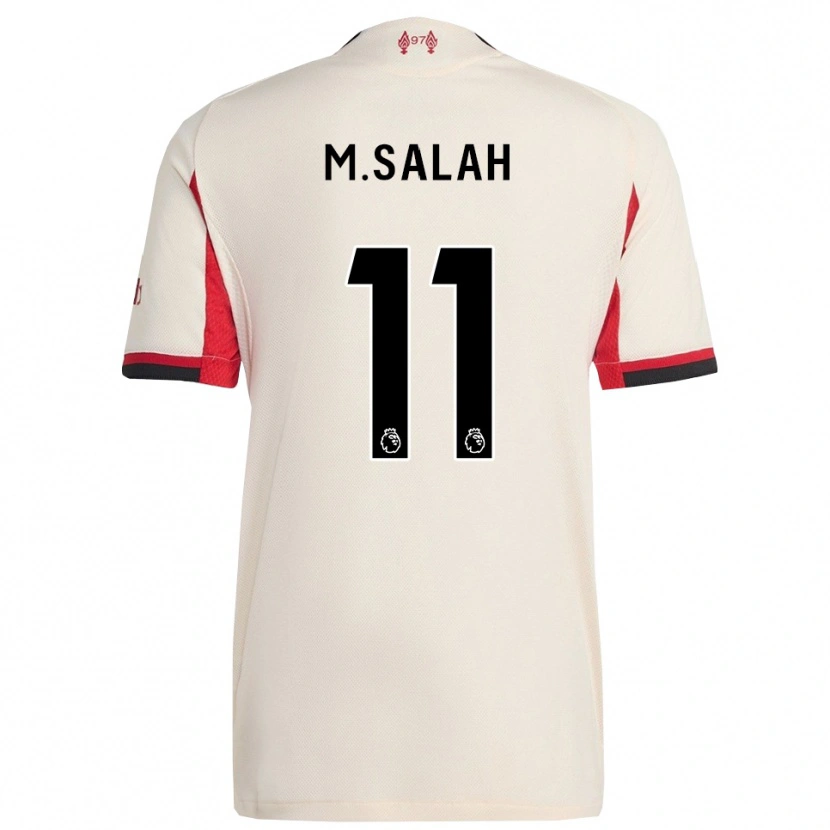 Danxen Femme Maillot Mohamed Salah #11 Blanc Noir Tenues Extérieur 2025/26 T-Shirt