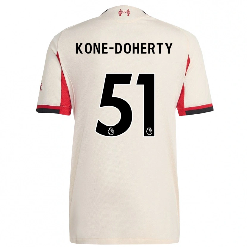 Danxen Femme Maillot Trent Kone-Doherty #51 Blanc Noir Tenues Extérieur 2025/26 T-Shirt