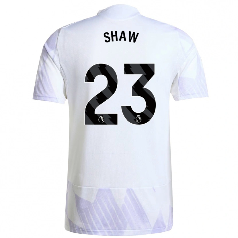 Danxen Femme Maillot Luke Shaw #23 Blanc Violet Violet Tenues Extérieur 2025/26 T-Shirt