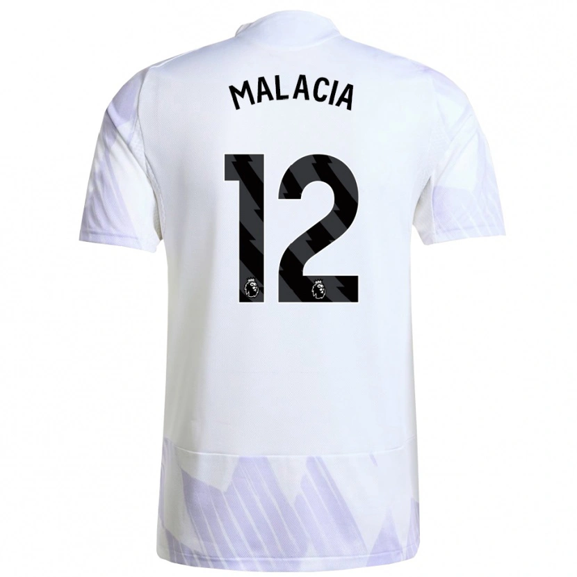 Danxen Femme Maillot Tyrell Malacia #12 Blanc Violet Violet Tenues Extérieur 2025/26 T-Shirt