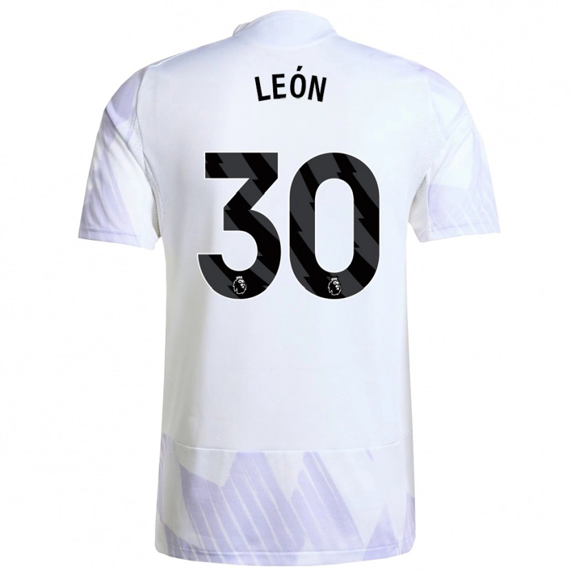 Danxen Femme Maillot Diego León #30 Blanc Violet Violet Tenues Extérieur 2025/26 T-Shirt