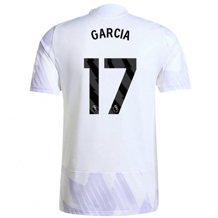 Danxen Femme Maillot Lucia Garcia #17 Blanc Violet Violet Tenues Extérieur 2025/26 T-Shirt